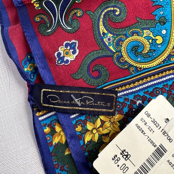 Oscar de la Renta Paisley Scarf NWT - Picture 5 of 10